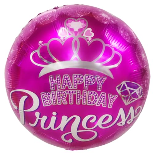 Party Austria Folienballon Geburtstagsballon 45cm Happy Birthday runder Geburtstag bunter Luftballon pink/rosegold/gold/weiß (Birthday Princess pink) von Party Austria