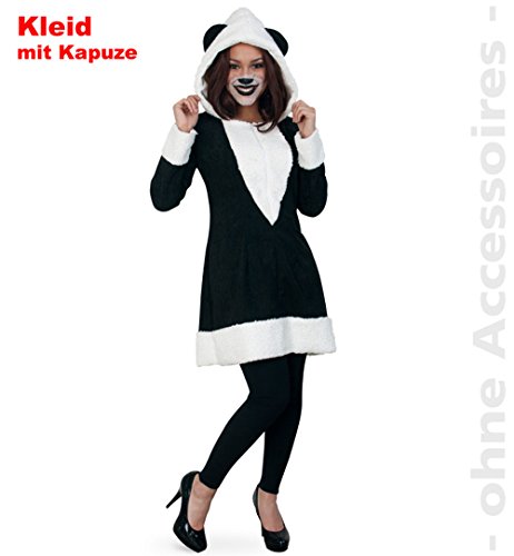 FRIES 13535 Damen Kostüm Panda-Kleid mit Kapuze-Gr. 44 von FRIES