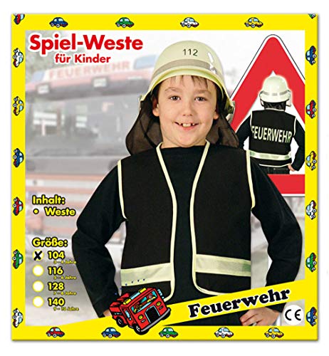 Party-Chic 15524 Kinder Kostüm-Feuerwehr-Weste-Gr. 104 von Party-Chic