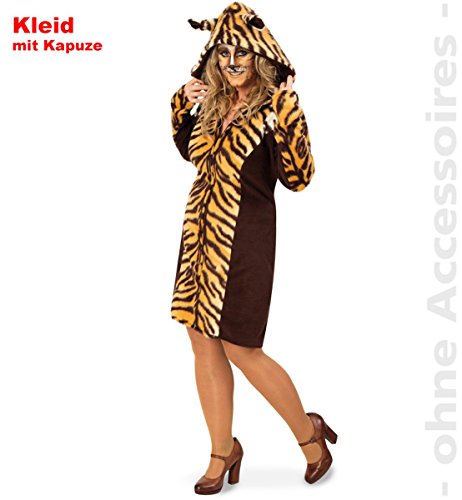 Party-Chic Tiger, Kleid mit Kapuze, Größe 54 von Party-Chic