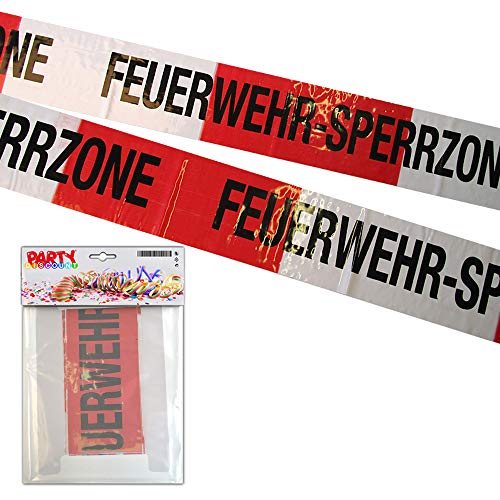 PARTY DISCOUNT ® Absperrband Feuerwehr, Länge 10m von PARTY DISCOUNT