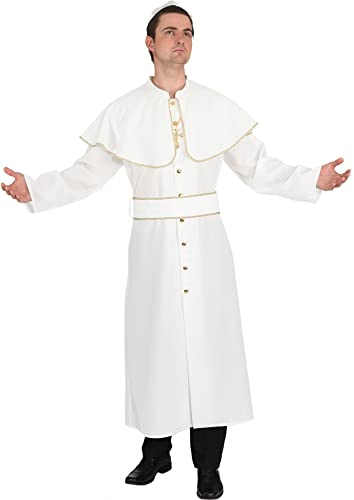 Herren-Kostüm Papst, weiß mit Goldborte Gr. 54-56 von Party Discount