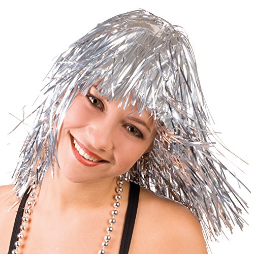 Party Discount SPARPACK! Perücke Lametta Disco, Silber 12 STK. von Party Discount