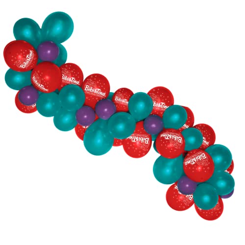 Party Factory `Bibi & Tina´ Ballongirlande aus 60 türkisen, roten und lilafarbenen Latexballons, Ø25 und 12cm, inklusive 4m Ballonband Party Factory `Bibi & Tina´ Ballongirlande aus 60 türkisen, roten und lilafarbenen Latexballons, Ø25 und 12cm, inklusive 4m Ballonband von Party Factory