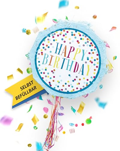 Party Factory – Pinata Happy Birthday blau für Jungen & Mädchen zum Befüllen & aufhängen – Schlag-Piñata als Party Deko in 44x9x44 cm für Geburtstag & Mottopartys – Partyspiel Motiv-Pinjata für Kinder Party Factory – Pinata Happy Birthday blau für Jungen & Mädchen zum Befüllen & aufhängen – Schlag-Piñata als Party Deko in 44x9x44 cm für Geburtstag & Mottopartys – Partyspiel Motiv-Pinjata für Kinder von Party Factory