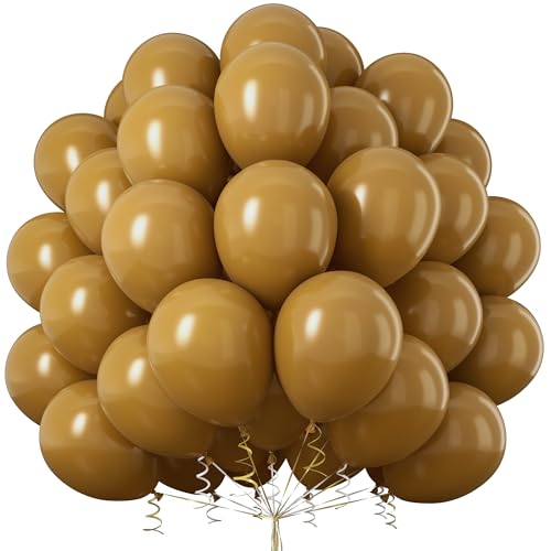 Luftballons Braun, 50 Stück 12 Zoll Matt Kaffee Braun Luftballons Barock Braun Khaki Ballons mit Ballonband Helio con Cinta para Niñas Mujeres Fiesta de Cumpleaños Decoraciones Baby Shower Boda von Party Forest