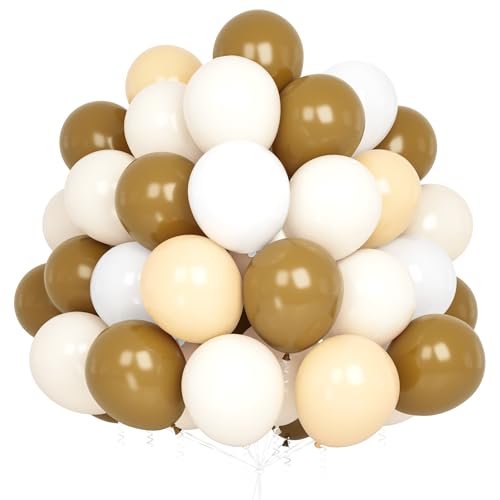 Luftballons Beige Braun 60 Stück Beige Weiße Ballons Beige Helium Ballons Geburtstag für Geburtstag Babyparty Baby Shower Hochzeit Verlobung Party Deko von Party Forest