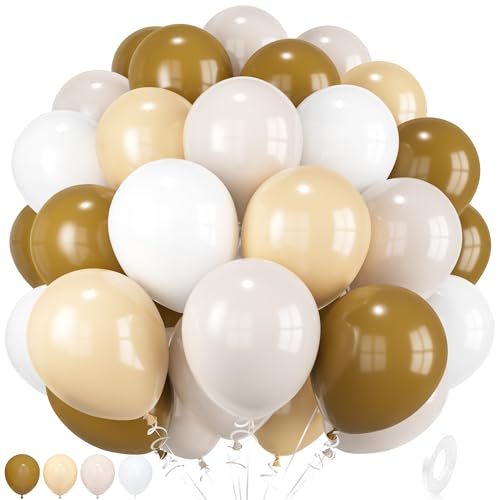 Luftballons Beige Braun Weiße Beige Ballons Beige Helium Geburtstag Ballons für Babyparty Baby Shower Hochzeit Verlobung Geburtstag Party Deko (30 Stück) von Party Forest