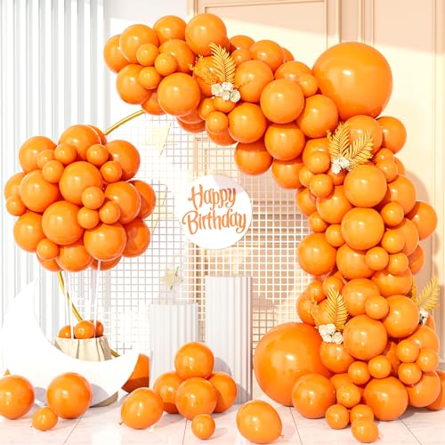 Luftballons Orange, 130Stück Matt Orange Ballons Girlande 18/12/10/5 Zoll Männer Frauen Geburtstag Hochzeit Jahrestag Verlobung Valentinstag Bachelor Jubiläum Brautparty Halloween Deko von Party Forest