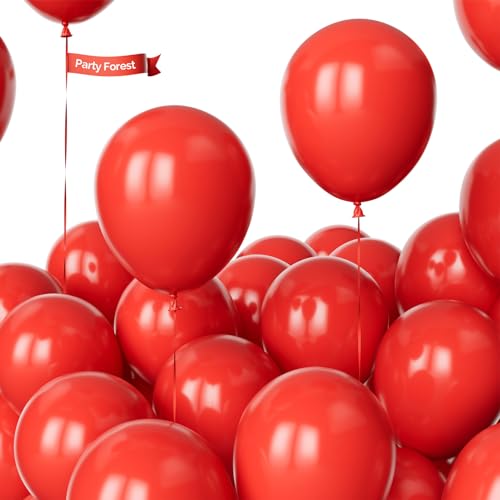 Rot Luftballons, 100 Stück 10 Zoll Verdicken Latexballons Party Dekorationen mit 2 Bändern für Ballons Girlande Arche Geburtstag Hochzeit Valentinstag Geburtstag Baby Shower Verlobung Weihnachten von Party Forest