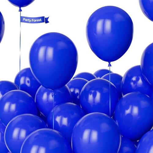 Royal Blaue Luftballons, 100 Stück 10 Zoll Verdicken Dunkelblau Latexballons Party Dekorationen mit 2 Schleifen für Ballons Girlande Arche Geburtstags Abschlussfeier Hochzeit Karneval Thema von Party Forest