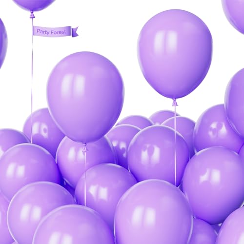 Luftballons Lila, 100 Stück 10 Zoll Verdicken Latexballons Party Dekorationen mit 2 Bändern für Ballons Girlande Bogen Geburtstag Hochzeit Baby Shower Prenatale Verlobung von Party Forest