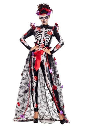 Party King Rosas Day of the Dead Kostüm für Damen, Schwarz, M von Party King