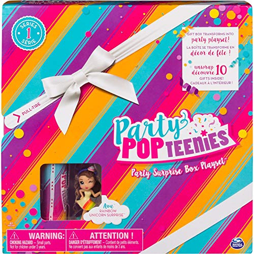 Party Popteenies 6044091 - Partytiere Party Surprise Box Spielset mit Konfetti, exklusiver Mini-Sammelpuppe und Accessoires für Kinder ab 4 Jahren von Party Popteenies