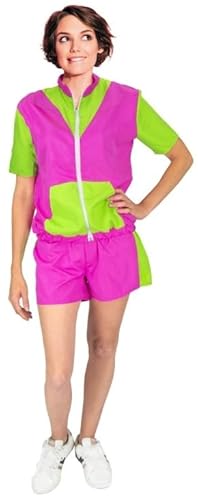 Party Pro 865803, Kostüm Sport 80er mit Shorts, grün/rosa von Party Pro