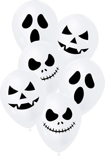 Party Pro 913862, Sachet de 6 Ballons Blanc visages Halloween von Party Pro