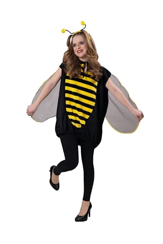 PartyXPeople Biene Maylin Kostüm inkl. Haarreif |Damen Tierkostüm Bienchen | Verkleidung Honigbiene Hummel Flotte Biene |schwarz-gelb | One Size Fits Most | 13810 Gr. STD von PartyXPeople