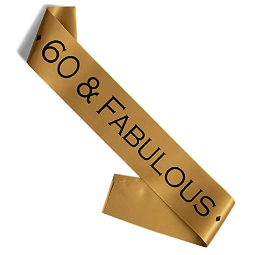 Party to Be 60 & Fabulous Sash Geburtstagsdekoration Gold von Party to Be