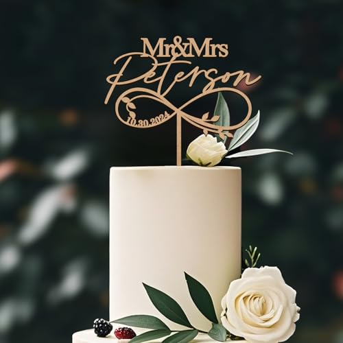 Party to Be Cake Topper Personalisierte in Holz Hochzeitstorte Hochzeit personalisiert mit Nachname Datum Topper Jubiläum Kuchen Dekoration Party Dekoration Topper von Party to Be