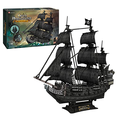 3D Puzzle Queen Anne's Revenge - 3 D Puzzle Für Kinder | 3D Puzzle Erwachsene | Black Pearl Modellschiff | 3D Puzzle Kinder | 3 D Puzzle Erwachsen | 328 Teile von Party town