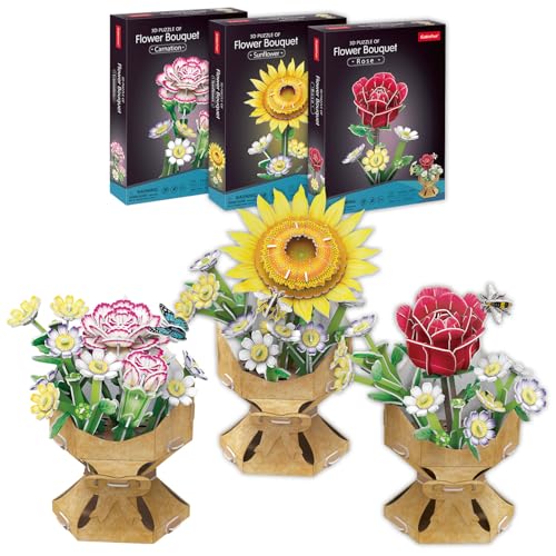 3D-Puzzle-Set, Rose, Sonnenblume und Nelke, DIY | Blumenstrauß | Modelle zum Zusammenbauen von künstlichen Blumen | 102 Teile | 3D-Puzzle für Erwachsene und Kinder ohne Schere oder Kleber | Geschenke 3D-Puzzle-Set, Rose, Sonnenblume und Nelke, DIY | Blumenstrauß | Modelle zum Zusammenbauen von künstlichen Blumen | 102 Teile | 3D-Puzzle für Erwachsene und Kinder ohne Schere oder Kleber | Geschenke von Party town