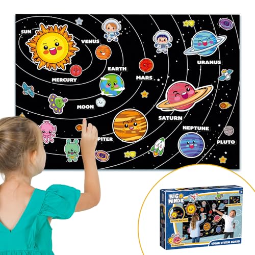 Big Minds - Entdecke Das Sonnensystem Kinder | Montessori Spielzeug Ab 4 Jahre | Kinder Geschenke Mit Figuren | Weltraum Kinder | Planeten Kinder auf Englisch | Sonnensystem Modell | Weltall von Party town