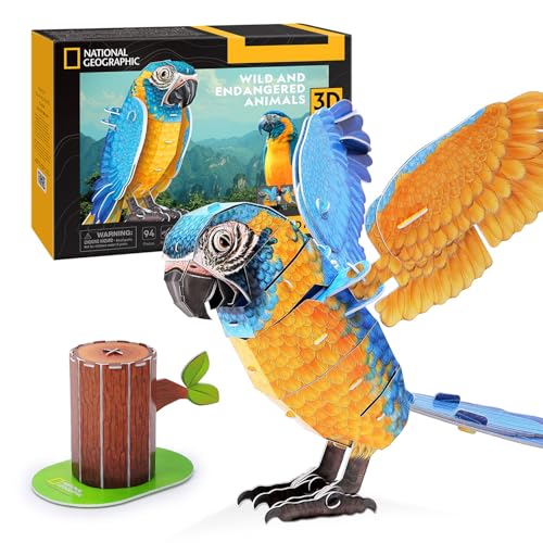 National Geographic - Blaubart-Ara | 3D Puzzle | Spielzeug Ab 8 Jahre Jungen | 3D Puzzle Kinder | 3D Puzzle | Geschenk Junge 8 Jahre | Jungs Geschenke 8 Jahre | 94 Teilen von Party town