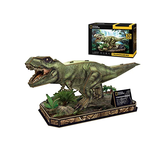 National Geographic - Tyrannosaurus Rex | 3D-Puzzle | Dinosaurier Spielzeug | Dinosaurier Puzzle | 3D-Puzzle für Kinder von 8 Jahren | Dinosaurier Puzzle | Geschenk für Kinder von 8 Jahren von Party town