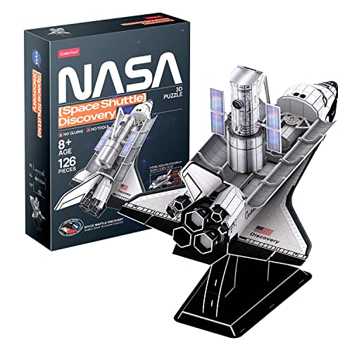 NASA - 3D Puzzle Space Shuttle Discovery | 3D Puzzle Kinder | 3D Puzzle Erwachsene | Modellbausatz Erwachsene | 3D Puzzle Kinder Ab 8 | 126 Teilen | Puzzle 3D von Party town