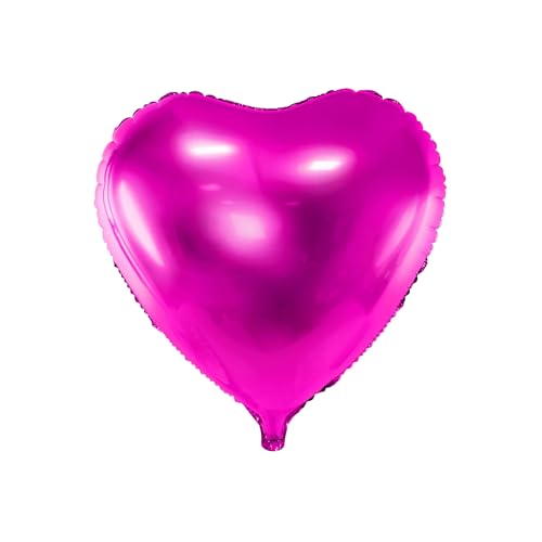 Folienballon Herz 45cm- Ballon für Helium oder Luft - Luftballon für Hochzeit Verlobung JGA Geburtstag - Herzballon Folienluftballon als Hochzeitsdeko Geburtstagsdeko Partydeko - Pink von PartyDeco