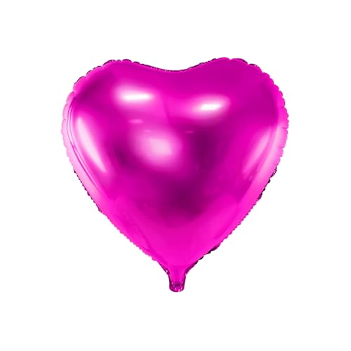 Folienballon Herz 35cm- Ballon für Helium oder Luft - Luftballon für Hochzeit Verlobung JGA Geburtstag - Herzballon Folienluftballon als Hochzeitsdeko Geburtstagsdeko Partydeko - Pink von PartyDeco