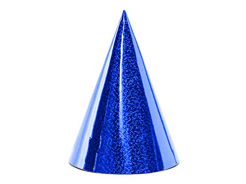 Mellilu Glänzende Party Hütchen 17 cm 6 St. Holographisch Dunkelblau Party Geburtstag Silvester von PartyDeco