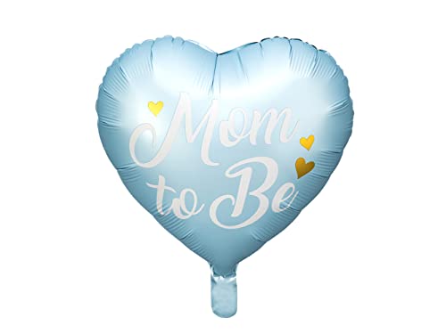 Folienballon Herz Mom to Be 35cm Helium Luftballon Herzluftballon Herzballon Ballon Deko Babyshower/Folie Ballon Herz blau gedruckt Mama zu sein für Hel auf Luft hängende Dekoration von PartyDeco