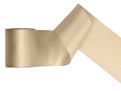 PartyDeco Satin Geschenkband Gold 25m 100mm breit von PartyDeco