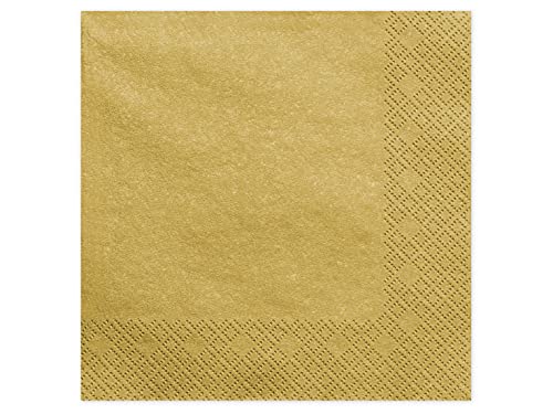 PartyDeco Servietten, 3-lagig, Metallic Gold, 40x40cm, 20 Stck./Pckg. SP40-1-019ME von PartyDeco