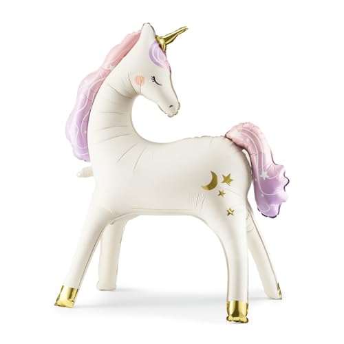 Stehender Folienballon Einhorn, 95x86 cm, Mix Stehender Folienballon Einhorn, 95x86 cm, Mix von PartyDeco