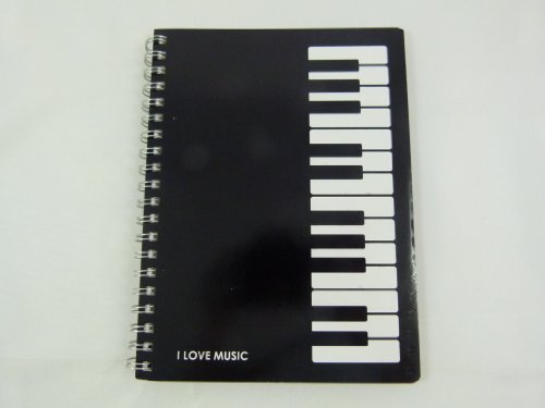 Musik-Themenspiralbindung Schwarz Keyboard Design 175mm x 130mm Notebook von PartyErasers