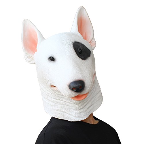 Partykostüm Deluxe Innovatives Allerheiligen-Kostüm für Herren, Kopfmaske, Bullterrier von PartyHop