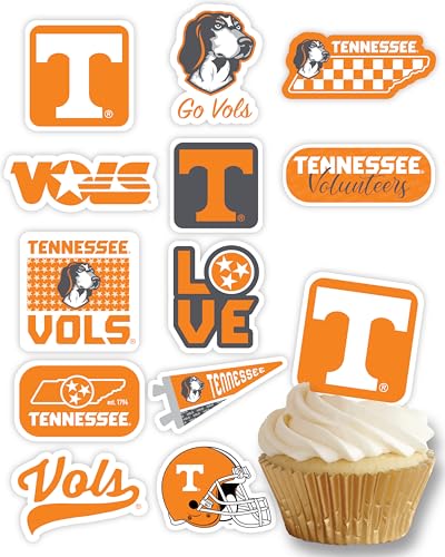 Tennessee Volunteers Cupcake-Topper (24 Stück) University of Tennessee Partyzubehör für Fußball, Geburtstag, Abschlussfeier Dekorationen von PartyKandy