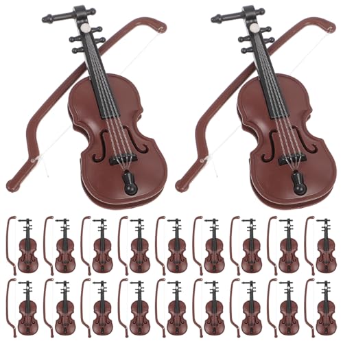 Kleinste Violinenmodelle der Welt, 20 Stück, winzige Violine, Mini-Musikinstrument, Verzierungen für Weihnachtsbaumdekoration, Puppenhaus, Möbel, Handwerk, Ornament, Feengarten-Anhänger von PartyKindom