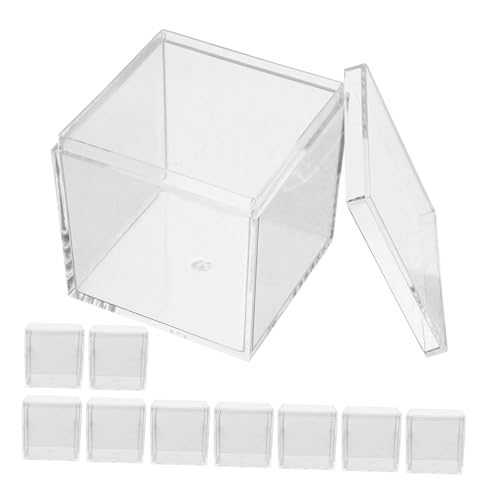 PartyKindom 10 Stück Klare Würfelboxen Stapelbare Probenbehälter Für Mineralien Transparentes Aufbewahrungsetui Mit Deckel Ideal Für Desktop Organisation Und Zubehör von PartyKindom