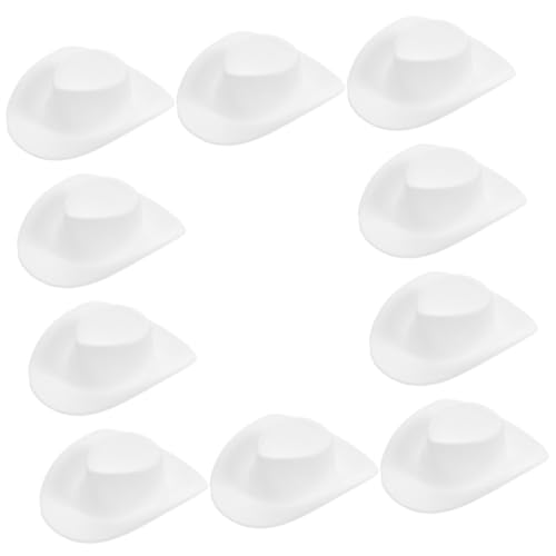 PartyKindom 10 Stück Miniatur Cowboy Hüte aus Stabilem Kunststoff Weiße Mini Hüte für Puppenparty Leicht und Langlebig für Basteln und Puppendekoration PartyKindom 10 Stück Miniatur Cowboy Hüte aus Stabilem Kunststoff Weiße Mini Hüte für Puppenparty Leicht und Langlebig für Basteln und Puppendekoration von PartyKindom