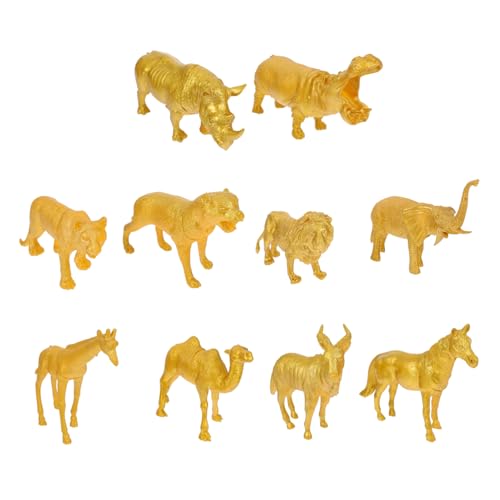 PartyKindom 10 Stück Teiliges Realistische Wildtiermodelle aus Langlebigem Material Detailgetreue Goldfarbene Tierfiguren für Dekoration Sammlung und Lernzwecke Geeignet für Zuhause Büro und PartyKindom 10 Stück Teiliges Realistische Wildtiermodelle aus Langlebigem Material Detailgetreue Goldfarbene Tierfiguren für Dekoration Sammlung und Lernzwecke Geeignet für Zuhause Büro und von PartyKindom