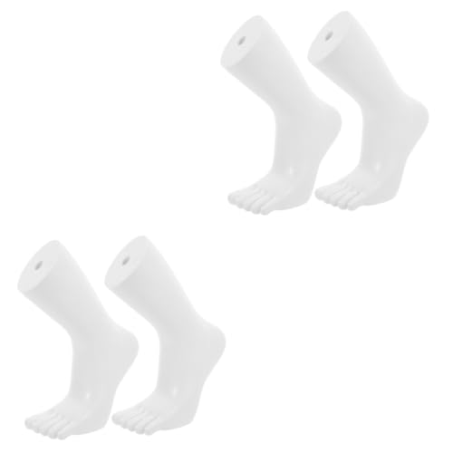 PartyKindom 2 Paar Zehensocken Sandalen-displayhalter Mannequin-fußanzeige Schaufensterpuppenfußständer Schuhmodell Anzeigen Strumpf Schaufensterpuppe Knöchel Fußdisplay Für Socken Vinyl Weiß von PartyKindom