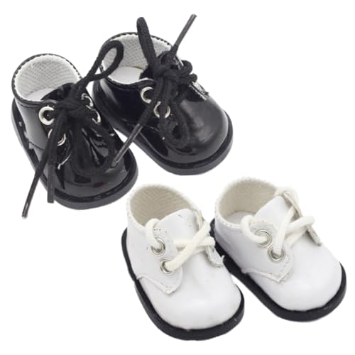 PartyKindom 2 Paare Miniatur Puppenschuhe aus Hochwertigem Leder Weiche Plüsch Sportschuhe in Schwarz und Weiß Strapazierfähige und Realistische Accessoires für Puppen und Miniaturspielzeug PartyKindom 2 Paare Miniatur Puppenschuhe aus Hochwertigem Leder Weiche Plüsch Sportschuhe in Schwarz und Weiß Strapazierfähige und Realistische Accessoires für Puppen und Miniaturspielzeug von PartyKindom