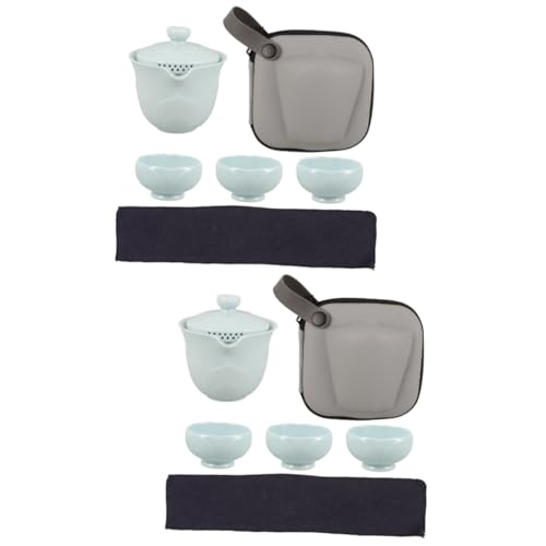 PartyKindom 2 Sets Reise Teeset Teebecher Teetassen Teetassen Keramik Tee Servierset Keramik Teetasse Teegeschirr Keramik Teegeschirr Set Keramik Teetasse Chinesisches Teebrauset von PartyKindom