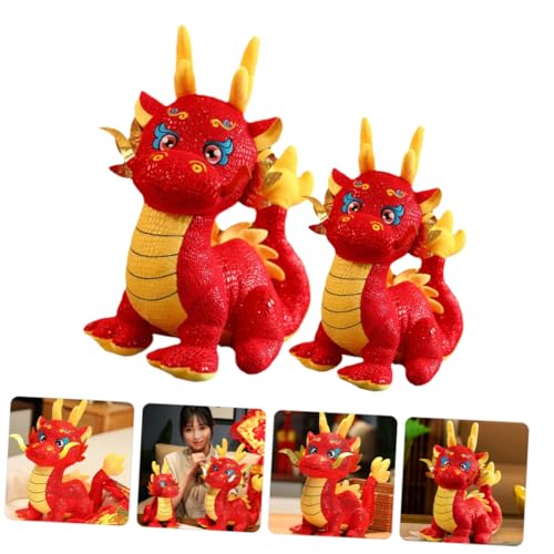 PartyKindom 2 Stück Chinesischer Neujahrs Drache Plüschfigur und Weiches Stofftier Deko für Schreibtisch und Wohnung Realistische Drachen Kuscheltiere als Glücksbringer zum Jahr des Drachen PartyKindom 2 Stück Chinesischer Neujahrs Drache Plüschfigur und Weiches Stofftier Deko für Schreibtisch und Wohnung Realistische Drachen Kuscheltiere als Glücksbringer zum Jahr des Drachen von PartyKindom