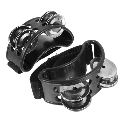 PartyKindom 2 Stück Fußschellen Tamburin Teiliges Percussion Musikinstrument mit Elastischem Riemen Metallische Jingles Schwarz Geeignet für Musikunterricht Karaoke Partys und Musiker PartyKindom 2 Stück Fußschellen Tamburin Teiliges Percussion Musikinstrument mit Elastischem Riemen Metallische Jingles Schwarz Geeignet für Musikunterricht Karaoke Partys und Musiker von PartyKindom