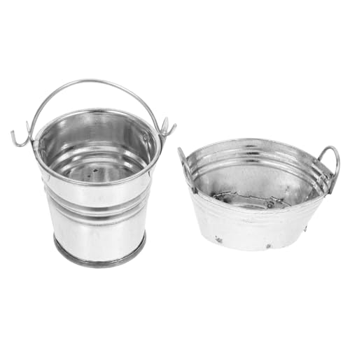 PartyKindom 2 Stück Mini Metall Eimer mit Griffen Miniatur Puppenhaus Dekoration Kompakt Leicht Sicher mit Abgerundeten Kanten Vielseitig Einsetzbar als Mini Blumentopf für Sammler und PartyKindom 2 Stück Mini Metall Eimer mit Griffen Miniatur Puppenhaus Dekoration Kompakt Leicht Sicher mit Abgerundeten Kanten Vielseitig Einsetzbar als Mini Blumentopf für Sammler und von PartyKindom