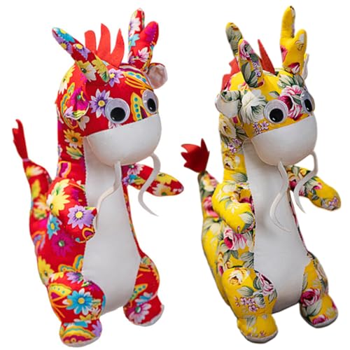 PartyKindom 2 Stück Plüsch Drache Chinesischer Stil Stofftier mit Leuchtenden Farben Dekorative Kuscheltier Drachenfigur für Neujahrsdekoration Leichter PP Baumwolle Glücksbringer zum Lunar PartyKindom 2 Stück Plüsch Drache Chinesischer Stil Stofftier mit Leuchtenden Farben Dekorative Kuscheltier Drachenfigur für Neujahrsdekoration Leichter PP Baumwolle Glücksbringer zum Lunar von PartyKindom